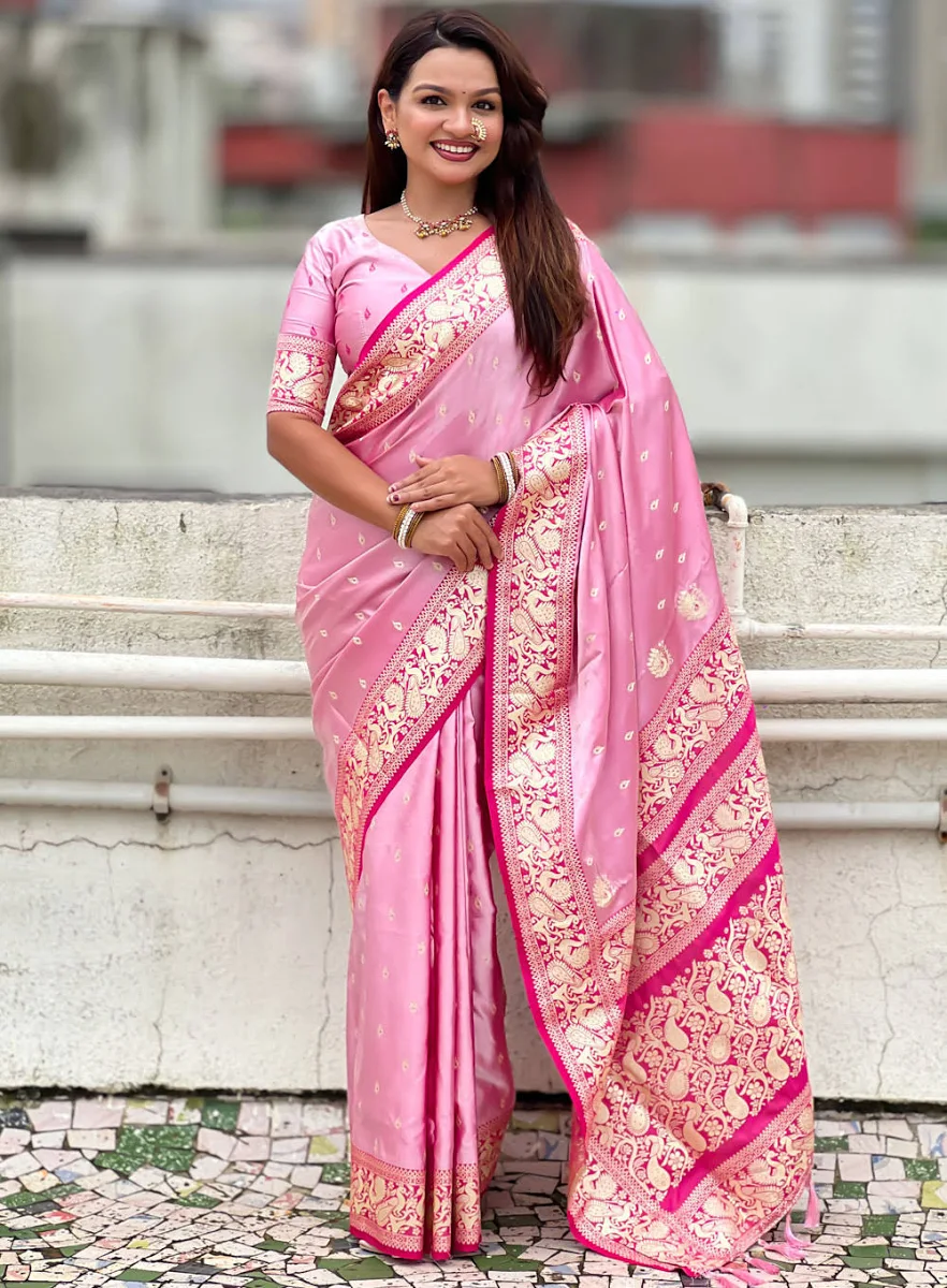 Classic Pink Silk - Saree